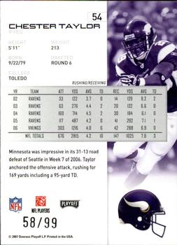 2007 Playoff NFL Playoffs - Silver Holofoil #54 Chester Taylor Back