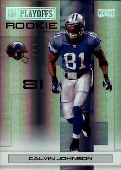 2007 Playoff NFL Playoffs - Silver Holofoil #107 Calvin Johnson Front