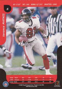 1999 Playoff Momentum SSD #6 Terance Mathis Back