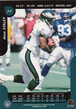 1999 Playoff Momentum SSD #77 Duce Staley Back