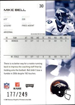 2007 Playoff NFL Playoffs - Silver Metalized #30 Mike Bell Back