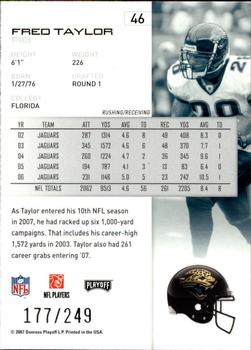 2007 Playoff NFL Playoffs - Silver Metalized #46 Fred Taylor Back