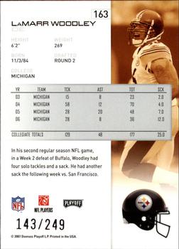 2007 Playoff NFL Playoffs - Silver Metalized #163 LaMarr Woodley Back