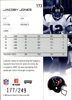 2007 Playoff NFL Playoffs - Silver Metalized #173 Jacoby Jones Back