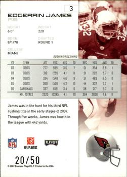 2007 Playoff NFL Playoffs - Silver Proof #3 Edgerrin James Back