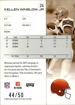 2007 Playoff NFL Playoffs - Silver Proof #24 Kellen Winslow Jr. Back