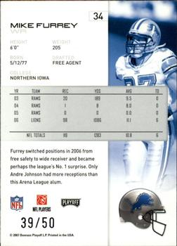2007 Playoff NFL Playoffs - Silver Proof #34 Mike Furrey Back