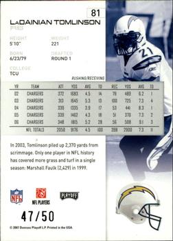 2007 Playoff NFL Playoffs - Silver Proof #81 LaDainian Tomlinson Back