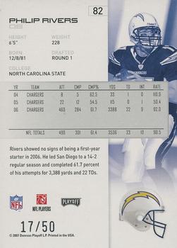 2007 Playoff NFL Playoffs - Silver Proof #82 Philip Rivers Back