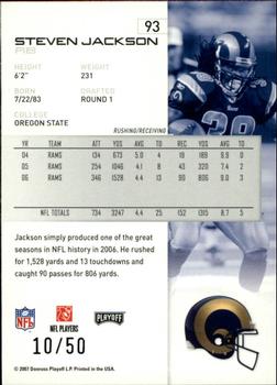 2007 Playoff NFL Playoffs - Silver Proof #93 Steven Jackson Back
