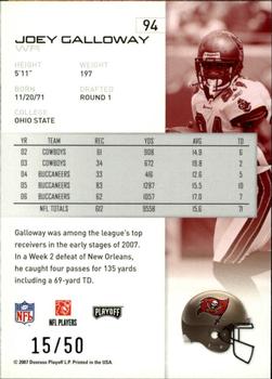 2007 Playoff NFL Playoffs - Silver Proof #94 Joey Galloway Back