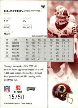 2007 Playoff NFL Playoffs - Silver Proof #98 Clinton Portis Back