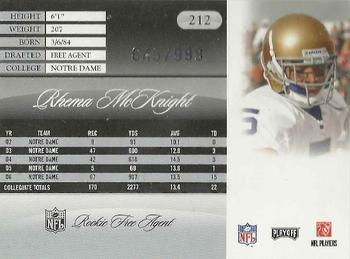 2007 Playoff Prestige - Draft Picks Light Blue #212 Rhema McKnight Back