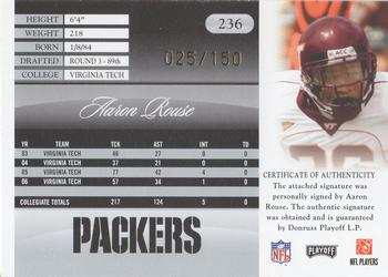 2007 Playoff Prestige - Draft Picks Rights Autographs #236 Aaron Rouse Back