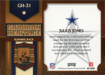 2007 Playoff Prestige - Gridiron Heritage #GH-31 Julius Jones Back