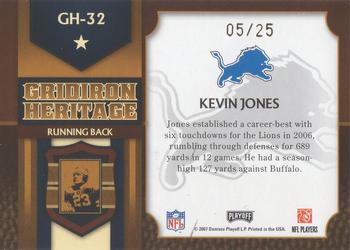 2007 Playoff Prestige - Gridiron Heritage Holofoil #GH-32 Kevin Jones Back