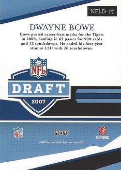 2007 Playoff Prestige - NFL Draft #NFLD-17 Dwayne Bowe Back
