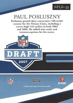 2007 Playoff Prestige - NFL Draft #NFLD-35 Paul Posluszny Back