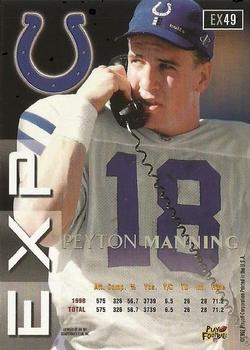 1999 Playoff Prestige EXP #EX49 Peyton Manning Back