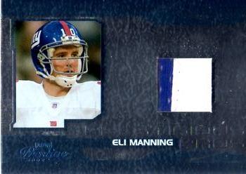 2007 Playoff Prestige - Prestigious Pros Materials Platinum Patches #PP-39 Eli Manning Front