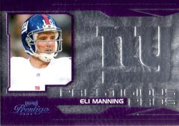 2007 Playoff Prestige - Prestigious Pros Purple #PP-39 Eli Manning Front