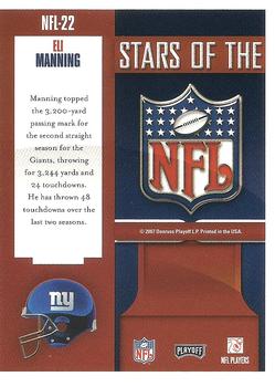 2007 Playoff Prestige - Stars of the NFL #NFL-22 Eli Manning Back
