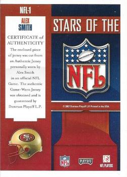 2007 Playoff Prestige - Stars of the NFL Materials #NFL-1 Alex Smith Back