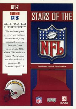 2007 Playoff Prestige - Stars of the NFL Materials #NFL-2 Antonio Gates Back