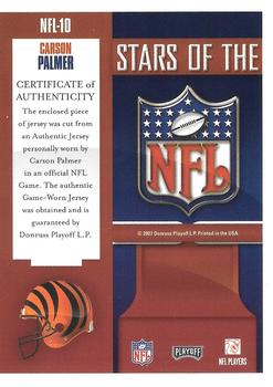 2007 Playoff Prestige - Stars of the NFL Materials #NFL-10 Carson Palmer Back