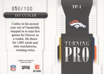 2007 Playoff Prestige - Turning Pro Foil #TP-1 Jay Cutler Back