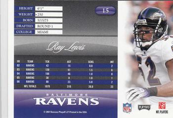 2007 Playoff Prestige - Xtra Points Gold #15 Ray Lewis Back