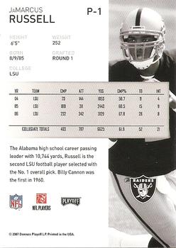 2007 Playoff NFL Playoffs Preview #P-1 JaMarcus Russell Back