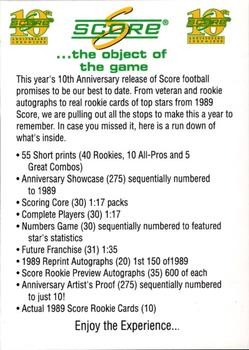 1999 Score #NNO Information Card Front
