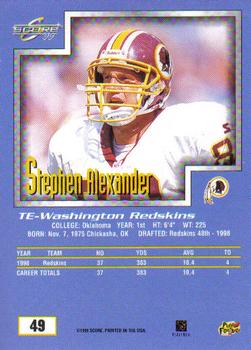 1999 Score #49 Stephen Alexander Back