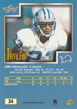 1999 Score #34 Terry Fair Back