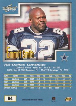 1999 Score #64 Emmitt Smith Back