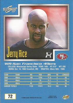 1999 Score #72 Jerry Rice Back