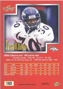 1999 Score #183 Terrell Davis Back