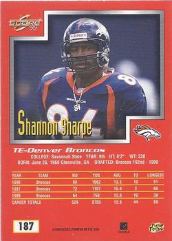 1999 Score #187 Shannon Sharpe Back