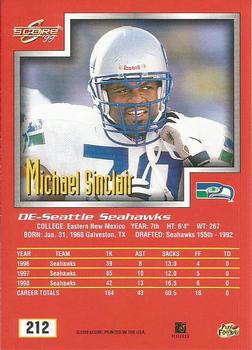 1999 Score #212 Michael Sinclair Back