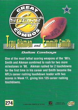 1999 Score #274 Troy Aikman / Emmitt Smith Back
