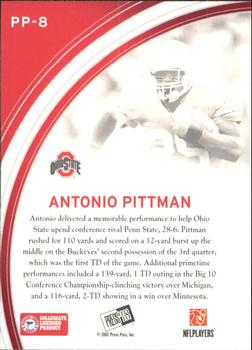 2007 Press Pass - Primetime Players #PP-8 Antonio Pittman Back