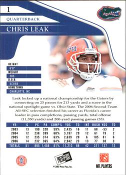 2007 Press Pass - Reflectors #1 Chris Leak Back