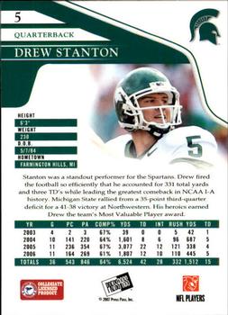 2007 Press Pass - Reflectors #5 Drew Stanton Back