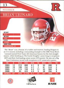 2007 Press Pass - Reflectors #13 Brian Leonard Back