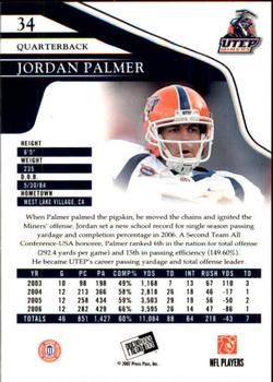 2007 Press Pass - Reflectors #34 Jordan Palmer Back