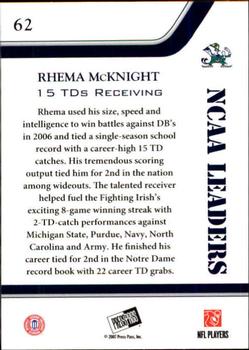 2007 Press Pass - Reflectors #62 Rhema McKnight Back