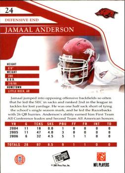 2007 Press Pass - Reflectors Blue #24 Jamaal Anderson Back