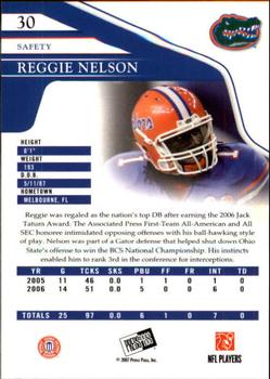 2007 Press Pass - Reflectors Blue #30 Reggie Nelson Back