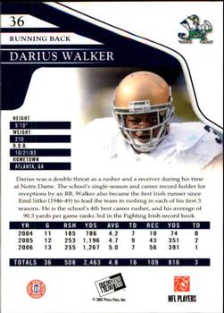 2007 Press Pass - Reflectors Blue #36 Darius Walker Back